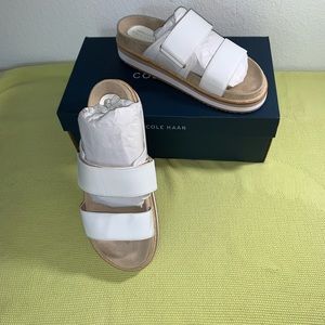 Cole Haan leather cloud white slides size 10